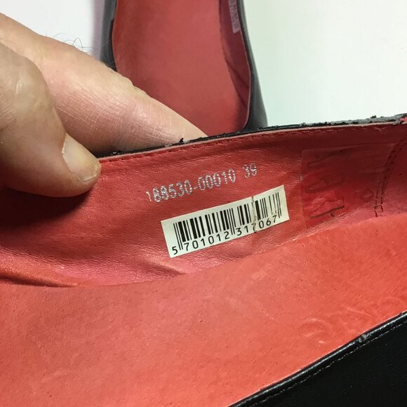 Jackie Black Leather Crepe Sole Shoes Size 39 - Picture 7 of 8